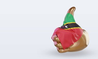 3D başparmak St Kitts ve Nevis bayrak görüntüsü