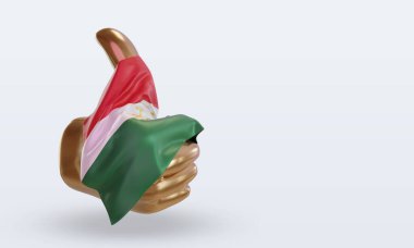 3d başparmak Tacikistan bayrağı sol görüşü yansıtıyor