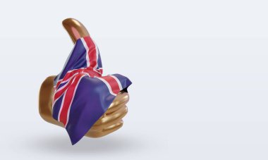 3d başparmak Birleşik Krallık bayrağı sol görünümü görüntülüyor
