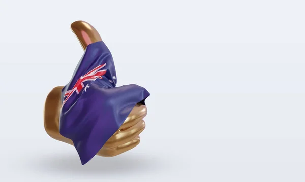 Thumb Bandera Australia Renderizado Vista Izquierda —  Fotos de Stock