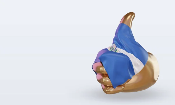 Başparmak Salvador Bayrağı Sağ Görünüm — Stok fotoğraf