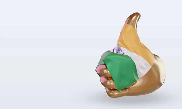 Thumb India Flag Rendering Right View — Stock Photo, Image