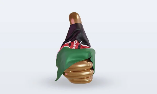 Великий Палець Кенія Прапор Рендеринга Вид — стокове фото