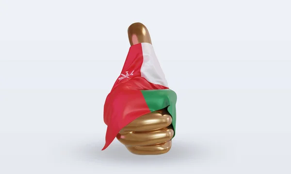 Thumb Oman Flag Rendering Front View — Stock Photo, Image