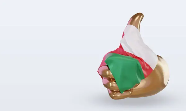 Thumb Oman Flag Rendering Right View — Stock Photo, Image