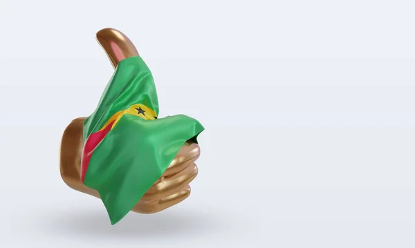 Thypb Sao Tome Principe Flag Rendering Left View — стокове фото