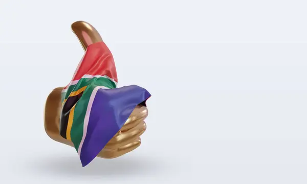 Pollice Sudafrica Bandiera Rendering Vista Sinistra — Foto Stock