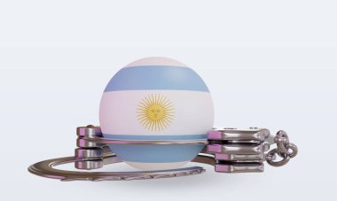 3D kelepçe Arjantin bayrağı ön görünüm