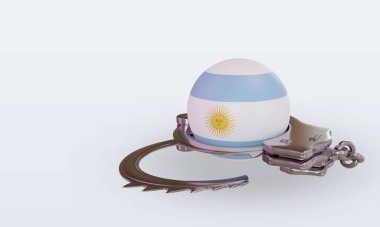 3D kelepçe Arjantin bayrağı sağa bakıyor