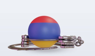 3D kelepçe Ermenistan bayrağının ön görünümü