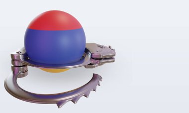 3D kelepçe Ermenistan bayrağı sol görüşü yansıtıyor