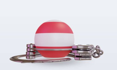 3d kelepçe Avusturya bayrağı ön görünüm