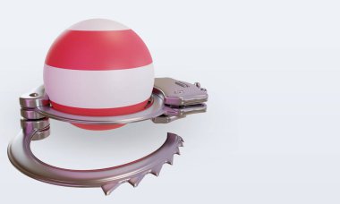 3D kelepçe Avusturya bayrağı solda.