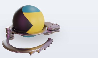 Bahama bayrağını 3d kelepçeleyerek sol görüşü oluşturur