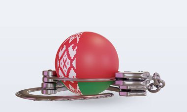 3d kelepçe Belarus bayrağı ön görünüm oluşturma