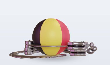 3d kelepçe Belçika bayrağı ön görünüm oluşturma