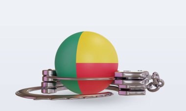 3d kelepçe Benin bayrak görüntüleme ön görünümü