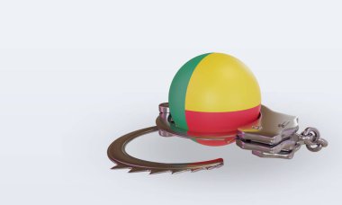 3D kelepçe Benin bayrak görüntüleme sağ görünüm