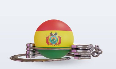 3d kelepçe Bolivya bayrağı oluşturma ön görünümü