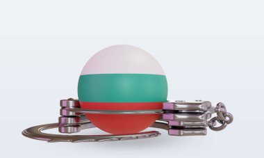 3D kelepçeleme Bulgaristan bayrağı ön görünüm