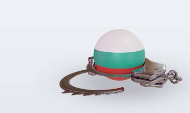3D kelepçeleme Bulgaristan bayrağı sağa bakıyor