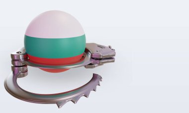3D kelepçe Bulgaristan bayrağı sola bakıyor