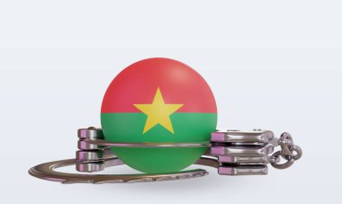 3D kelepçe Burkina Faso bayrak görüntüsü