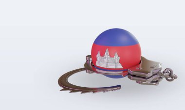 3D kelepçe Kamboçya bayrağı görüntüsü
