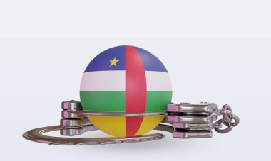 Orta Afrika Cumhuriyeti bayrağını 3D kelepçeleme