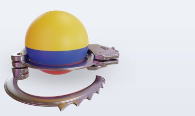 3D kelepçe Kolombiya bayrağı sol görüşü yansıtıyor