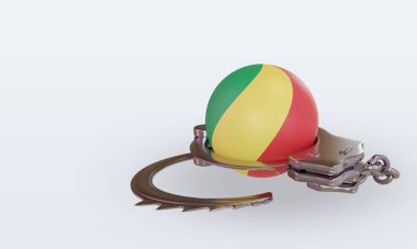 3D kelepçe Cumhuriyet Kongo bayrağı görüntüsü
