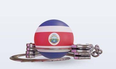 Kosta Rika bayrağını 3D kelepçeleme ön görüş