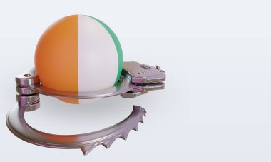 3d kelepçe Cote dIvoire bayrağı sol görünüm oluşturma