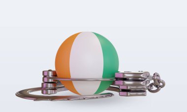 3d kelepçe Cote dIvoire bayrak görüntüleme ön görünümü