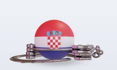 Hırvatistan 'ın bayrağına 3D kelepçe takıldı