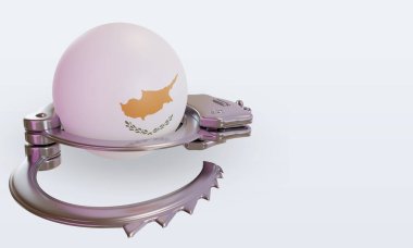 Kıbrıs bayrağını sol görüşe bağlayan 3D kelepçe