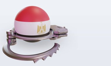 3D kelepçe Mısır bayrağı sola bakıyor