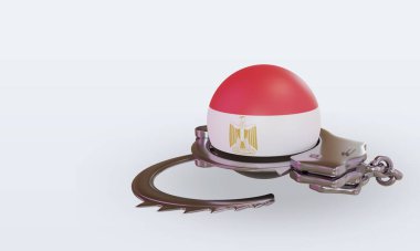 Mısır bayrağını 3D kelepçeleyip sağa çevirin