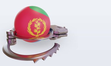 3D kelepçe Eritre bayrağı sol görünümü yansıtıyor