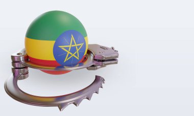 Etiyopya bayrağını sol görüşe kelepçeleyen 3d kelepçe