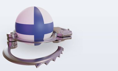 3d kelepçe Finlandiya bayrağının sol görünümü