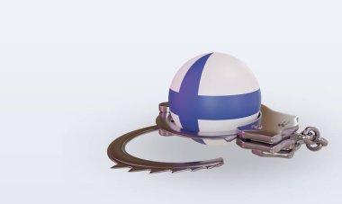 3d kelepçe Finlandiya bayrağının sağ görünümü