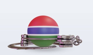 Gambiya bayrağını 3D kelepçeleme ön görünüm