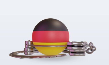 3D kelepçe Almanya bayrağı ön görünüm