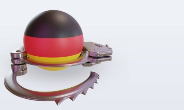 3D kelepçe Almanya bayrağı sol görüşü yansıtıyor