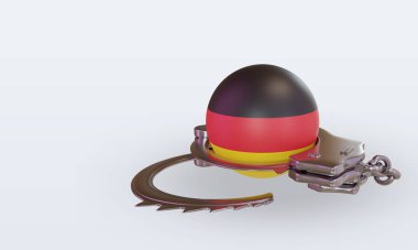 3D kelepçe Almanya bayrağı sağ görüşü yansıtıyor