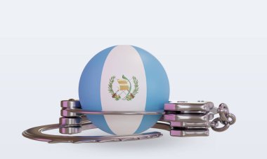 3D kelepçe Guatemala bayrağı ön görünüm oluşturma