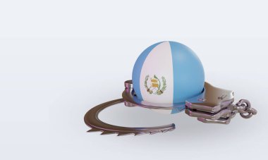 Guatemala bayrağını 3d kelepçeleyerek doğru görünümü oluşturur