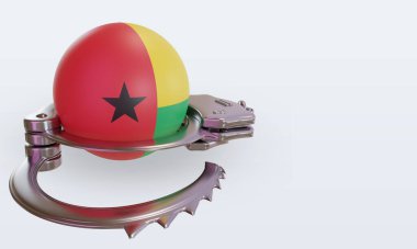 3d kelepçe Gine bayrağı sol görünümü yansıtıyor