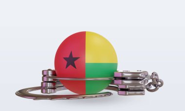 3d kelepçe Gine bayrağı ön görünüm oluşturma